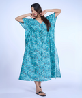 Tropical Blues Cotton Kaftaan 