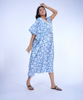 Leafy Blues Cotton Kaftaan