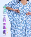 Leafy Blues Cotton Kaftaan